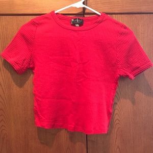 Topshop red crop tee
